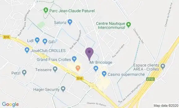 Localisation BNP Paribas Agence de Crolles