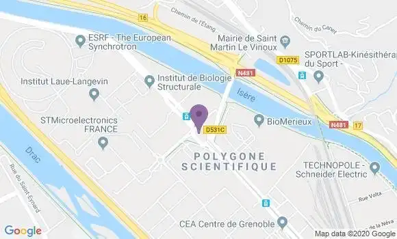 Localisation BNP Paribas Agence de Grenoble Cea
