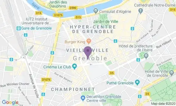 Localisation BNP Paribas Agence de Grenoble Victor Hugo