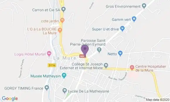 Localisation BNP Paribas Agence de La Mure d