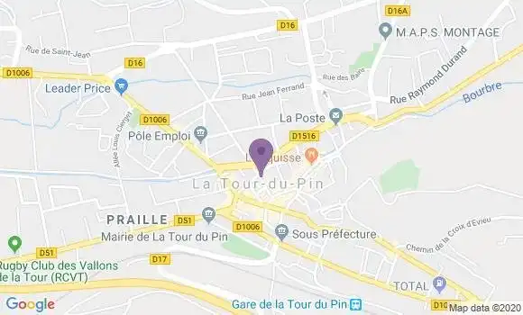 Localisation BNP Paribas Agence de La Tour du Pin