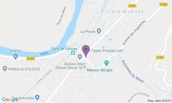 Localisation BNP Paribas Agence de Lancey Villard Bonnot