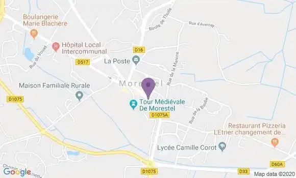 Localisation BNP Paribas Agence de Morestel