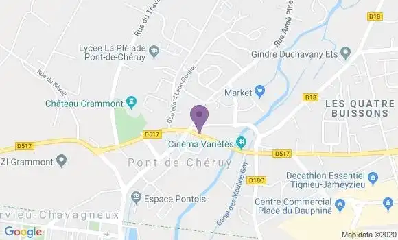 Localisation BNP Paribas Agence de Pont de Chéruy