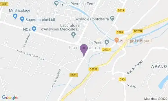 Localisation BNP Paribas Agence de Pontcharra