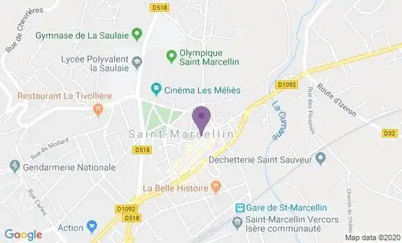 Localisation BNP Paribas Agence de Saint Marcellin