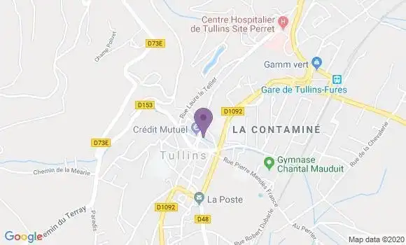 Localisation BNP Paribas Agence de Tullins