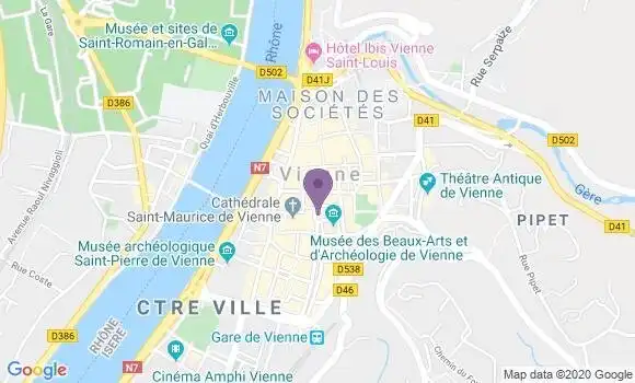 Localisation BNP Paribas Agence de Vienne