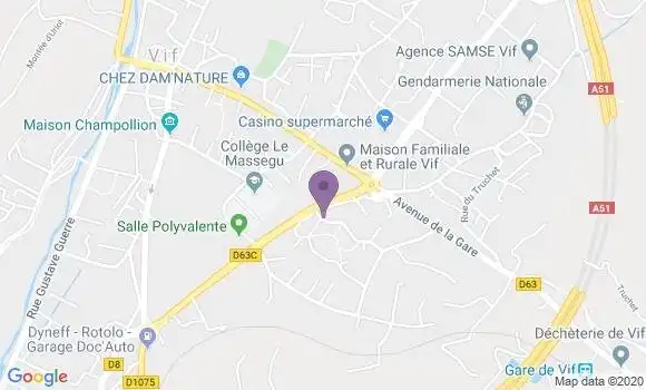 Localisation BNP Paribas Agence de Vif