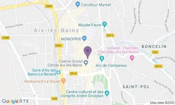 Localisation BNP Paribas Agence d