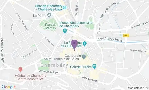 Localisation BNP Paribas Agence de Chambéry