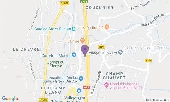 Localisation BNP Paribas Agence de Grésy sur Aix