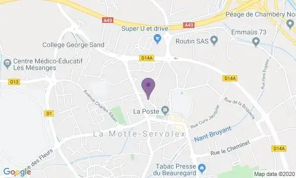 Localisation BNP Paribas Agence de La Motte Servolex
