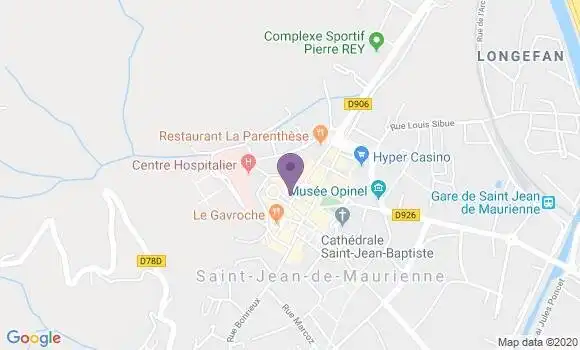 Localisation BNP Paribas Agence de Saint Jean de Maurienne