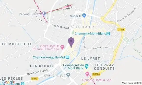 Localisation BNP Paribas Agence de Chamonix Mont Blanc