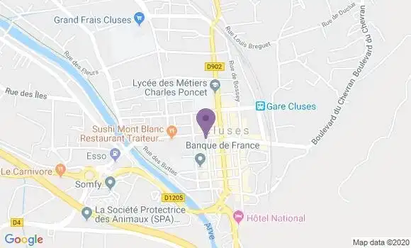 Localisation BNP Paribas Agence de Cluses