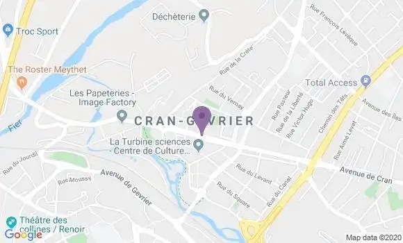 Localisation BNP Paribas Agence de Cran Gevrier
