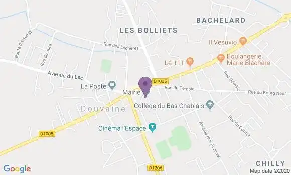 Localisation BNP Paribas Agence de Douvaine