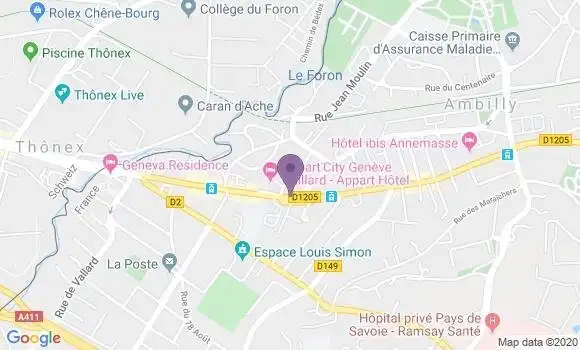 Localisation BNP Paribas Agence de Gaillard