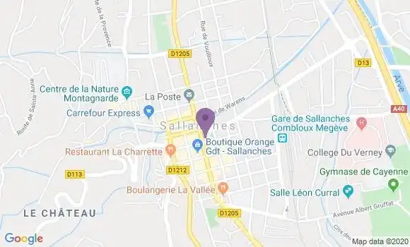Localisation BNP Paribas Agence de Sallanches