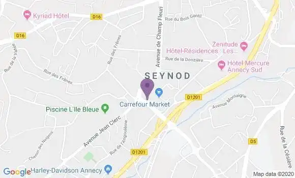 Localisation BNP Paribas Agence de Seynod