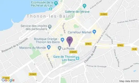 Localisation BNP Paribas Agence de Thonon les Bains