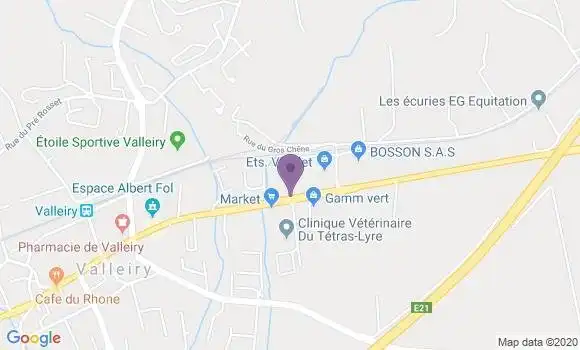 Localisation BNP Paribas Agence de Valleiry