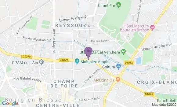 Localisation BNP Paribas Agence de Bourg en Bresse Joliot Curie