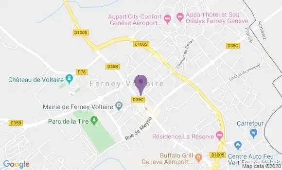 Localisation BNP Paribas Agence de Ferney Voltaire