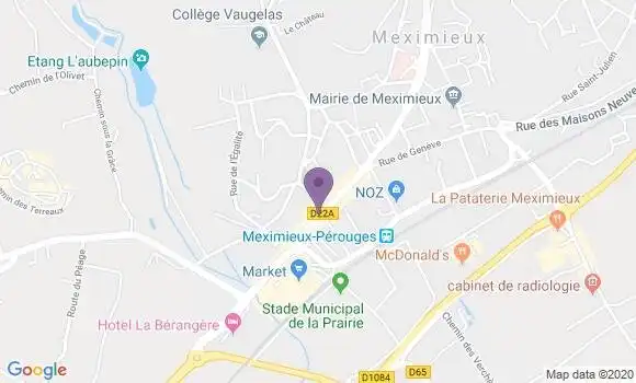 Localisation BNP Paribas Agence de Meximieux