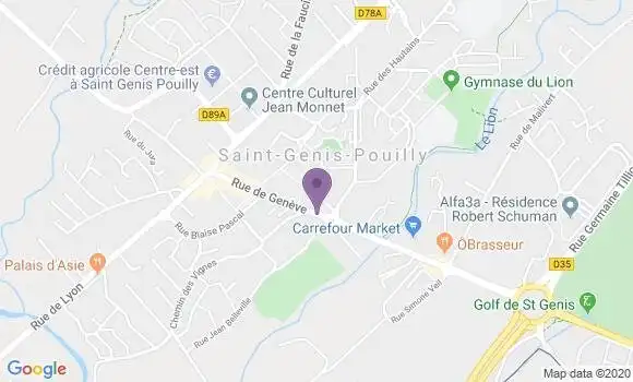 Localisation BNP Paribas Agence de Saint Genis Pouilly