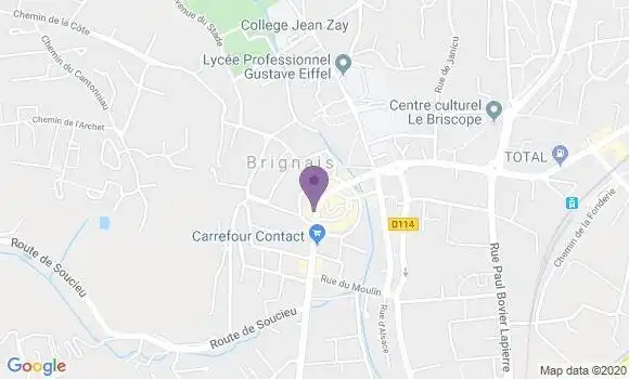 Localisation BNP Paribas Agence de Brignais