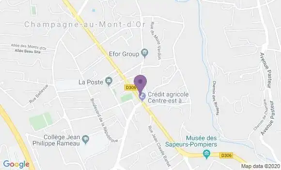 Localisation BNP Paribas Agence de Champagne au Mont d