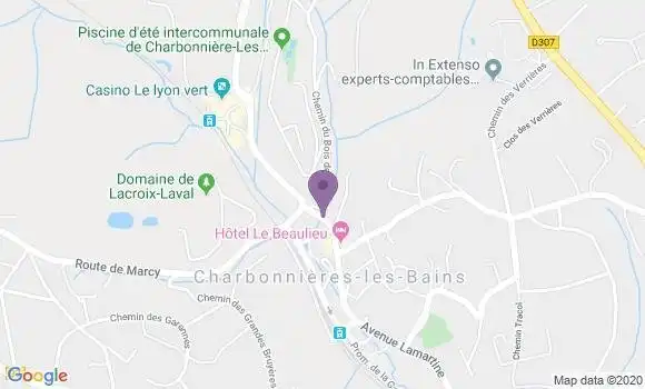 Localisation BNP Paribas Agence de Charbonnières les Bains