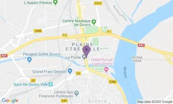 Localisation BNP Paribas Agence de Givors