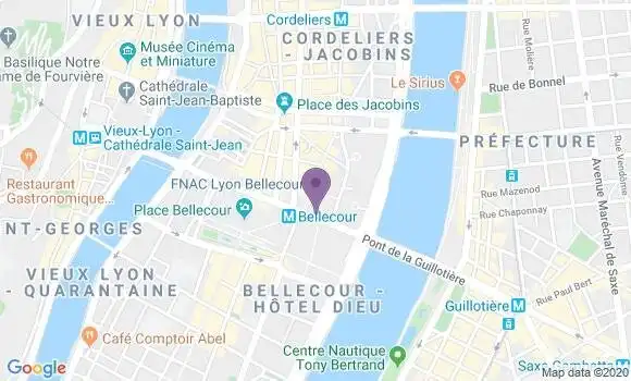 Localisation BNP Paribas Agence de Lyon Bellecour
