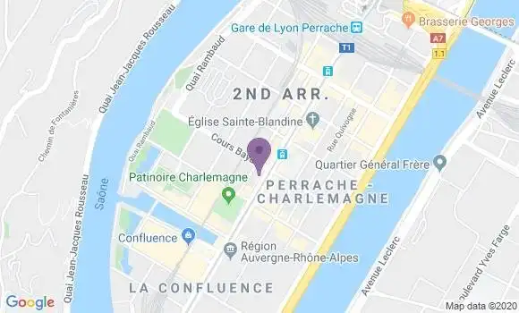 Localisation BNP Paribas Agence de Lyon Confluence