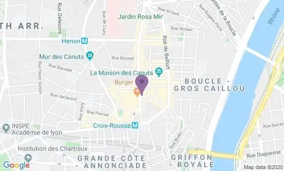 Localisation BNP Paribas Agence de Lyon Croix Rousse
