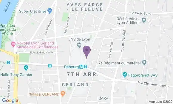 Localisation BNP Paribas Agence de Lyon Gerland Debourg
