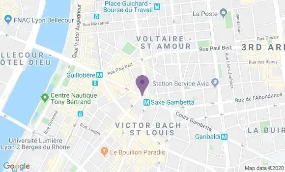 Localisation BNP Paribas Agence de Lyon Guillotière