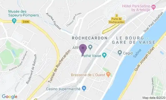 Localisation BNP Paribas Agence de Lyon Monts d