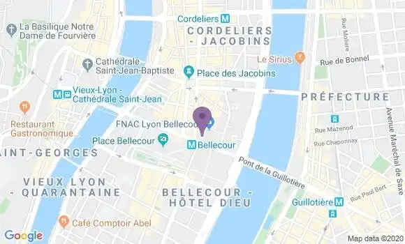 Localisation BNP Paribas Agence de Lyon Opéra