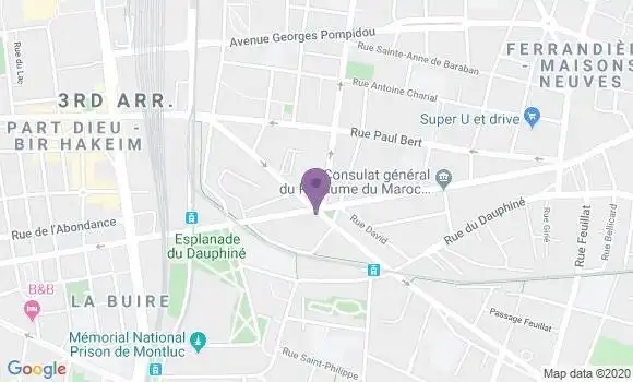 Localisation BNP Paribas Agence de Lyon Rouget de l