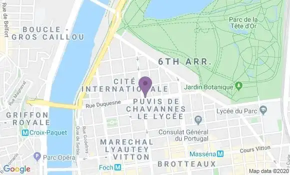 Localisation BNP Paribas Agence de Lyon Tète d