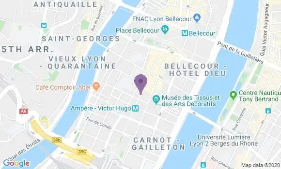 Localisation BNP Paribas Agence de Lyon Victor Hugo