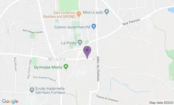 Localisation BNP Paribas Agence de Mions