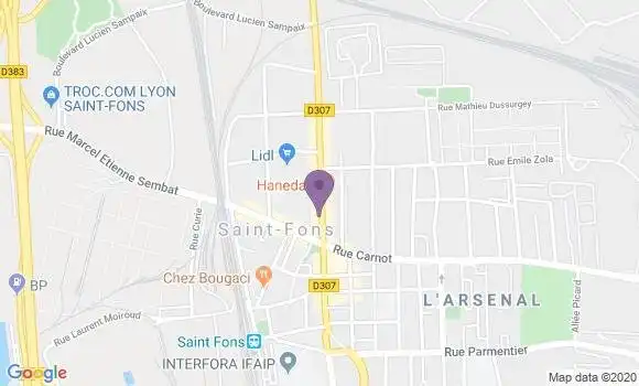Localisation BNP Paribas Agence de Saint Fons