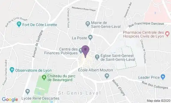Localisation BNP Paribas Agence de Saint Genis Laval