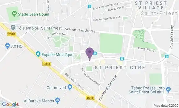 Localisation BNP Paribas Agence de Saint Priest