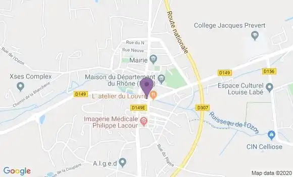 Localisation BNP Paribas Agence de Saint Symphorien d